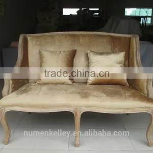 2015 Hot Sales Antiqued Finish Fabric Sofa Leather Sofa Living Room Furniture thumbnail-1