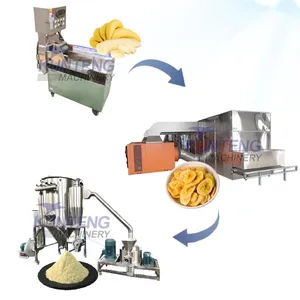 Fully Automatic Banana Slice Dehydration Dryer Plantain Banana Full Set Cleaning Cutting Drying Grinding Machine Production Line EPC thumbnail-1