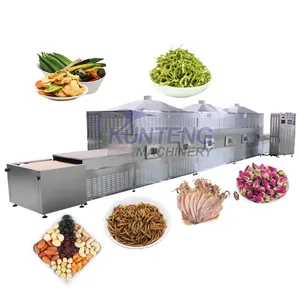 Tunnel Type Dryer Hot Air Mulberry Leaf Lotus Leaf Microwave Sterilization and Drying Machine thumbnail-1