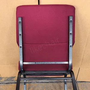 Wholesale Cheap Price Comfortable Stackable Durable Comfortable Theater Chair With Bookrack Interlock Theater Seat Church Chair thumbnail-5