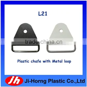 White Plastic Chafe Tab and Metal Loop Buckle for Medical Accessories thumbnail-2