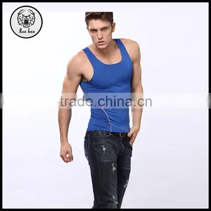 Wholesale 100% Cotton Plain Colorful Gym Singlets for Men thumbnail-4