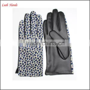 Cheap Women Fake Leopard Fur and PU Leather Stitching Gloves Wholesale Price Gloves thumbnail-1