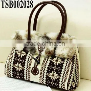 Hot Sale Fashion Ladies Snowflake Designer Handbags Fur Handbag thumbnail-1