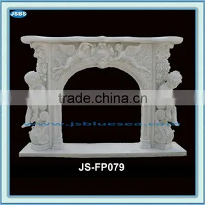 Cheap China Decoration White Marble Cherub Fireplace thumbnail-1