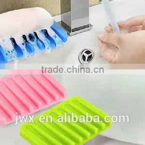 Blue Silicone Soap Support Restroom Hands Washing Tool thumbnail-3