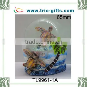 Polyresin Turtle Snow Globes 65mm Blue Pearlized Finished thumbnail-1