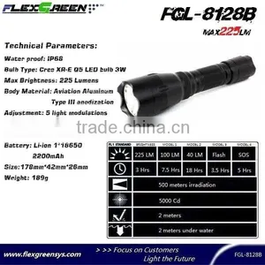 Rechargeable Military LED Cree Q5 Torch thumbnail-2