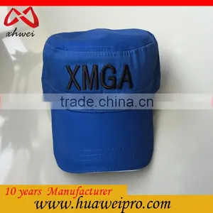Good Quality 3D Embroidery 100% Cotton Twill Military Cap for Army Blue 3 Panel Military Hat thumbnail-2