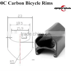 Road Bicycle Wheel Rims 700c 38mm Profile 23mm Width Carbon Road Bike Clincher Wheel Rims Carbon Clincher Wheel Bike Rims thumbnail-4