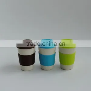 Newest Design Bamboo Fiber Cup With Lid and Straw thumbnail-4