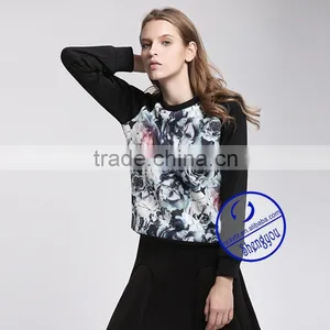 Custom Space Cotton Womens Printed Pullover Raglan Sleeve Sweatshirts Wholesale thumbnail-4