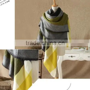Stripe Infinity Scarf - Cotton Jersey Knit - Wide Stripe Scarf, Blanket Scarf, Oversized Plaid Tartan Pashmina thumbnail-3