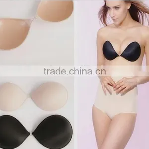 Black Piped Invisible Bra Girls Sexy Breathable Nipple Bra Wireless Sponge Bra thumbnail-2
