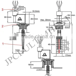 Type R1D Paddle Flow Switches, Micro-switch Contact 1/2 BSPP Male Thread thumbnail-2
