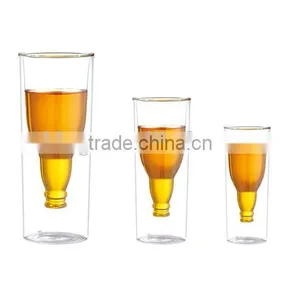 Popular Design of Double Wall Glass Beer Cup / Beer Mugs to Germany thumbnail-1