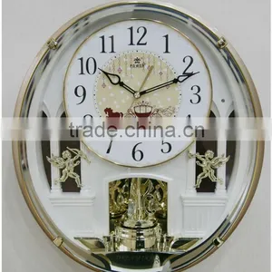 Plastic Round Customized Quartz Wall Clocks Muslim Prayer Clock and Diy Clock With Music Chiming thumbnail-3