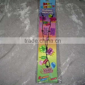 Colorful Happy Birthday Flashing Necklace Cake Candles Celebrate NEW! thumbnail-1