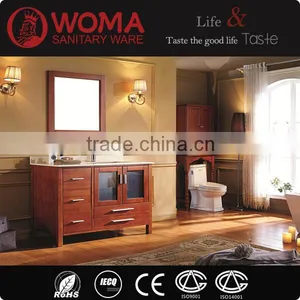 Floor Standing Bathroom Cabinet Solid Oak Wood Vanity No.1005C thumbnail-1