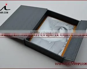 Fabric Leather Wood Photo Storage Box thumbnail-2