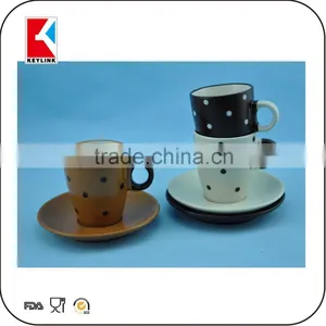 Best Selling Items 3oz Promotional Tea Cups White Espresso Ceramic Cup and Saucer thumbnail-4