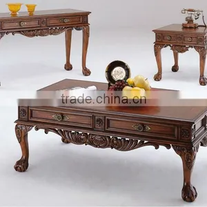 CF30041 Unique European Style Coffee Table End Sofa Table & Oak Table & Claw Leg Wooden Table & Stained Furniture thumbnail-1