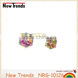 Fashion Square Clear Crystal New Model Wedding Ring for Women thumbnail-2