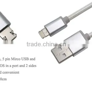 100cm High Quality Mobile Phone Cables USB 2.0 to Micro USB Cable Charger and Sync Cable With Retail Box for Android/Apple thumbnail-1