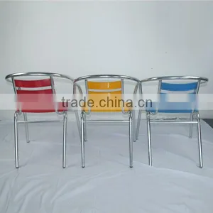 00 Commerical Logo Use Colorful Aluminum Dining Stacking Outdoor Chair YC001 thumbnail-5