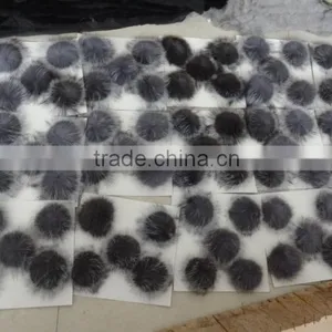 The Most Popular Silver Fox Fur Ball Key Chain / Fox Fur PomPoms thumbnail-4