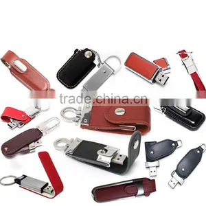 USB Flash Drive With Keychain,Computer Company Promotional Gifts Souvenirs,PU Leather Flash Memory thumbnail-1