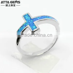 Synthetic Opal Gemstones Ring 925 Silver Ring Fashion thumbnail-3