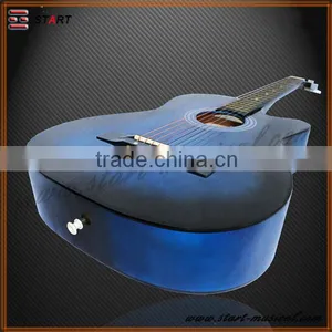 Hot Sale Top Quality Blue Acoustic Guitar thumbnail-2