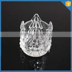 China Crystal Hand Pressed Glass Antique Votive Cup With Christmas Tree Patttern thumbnail-2