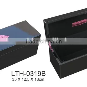 Black High Gloss Finish Wooden Wine Packing Box ,wooden Box for Wine thumbnail-1