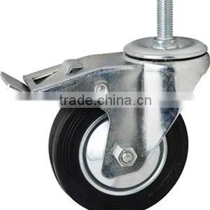 Black Industrial Rubber Caster thumbnail-1