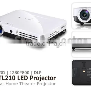 Cheap 2500 Lumens 1280x800 Android 4.2 Wifi Active Shutter 3D Portable Pocket Smart TV HDMI USB Mini DLP Projector, for Business thumbnail-3
