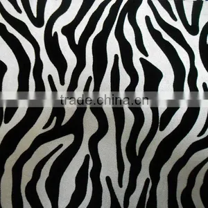 PU Leather Surface With Flocked Animals Design for Handbag and Shoes Usage thumbnail-1