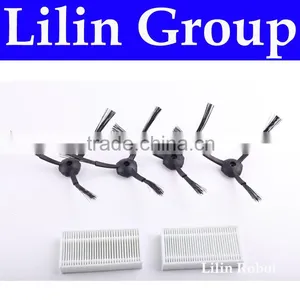 ((For B2000, B3000) Spare Parts Pack for Robot Vacuum Cleaner, Including Side Brush x 4pcs + HEPA Filter x 2pcs thumbnail-1