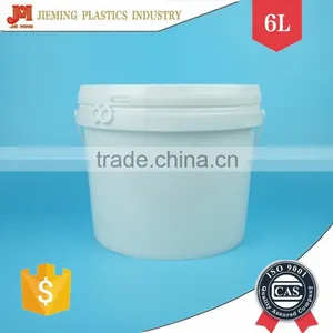 Plastic Handle White Pail, 6 Liter Plastic Bucket, Unbreakable Plastic Pail With Lid thumbnail-1