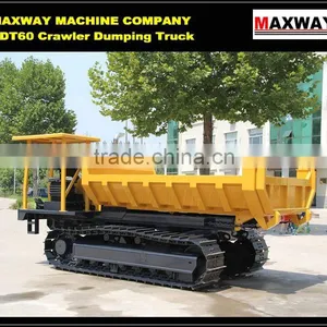 Hydraulic Self-unloading Crawler Type Farm Tractor for Palm , CE / ISO / SGS , Model: CDT60 thumbnail-3