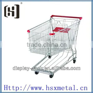 Chrome Metal Supermarket Cart /shopping Cart With Castor /shopping Cart With Seat HSX-S504 thumbnail-1