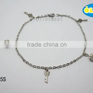 Olivia Jewelry High Quality And Low Price Stainless Steel Anklet With Stone Pendant thumbnail-1
