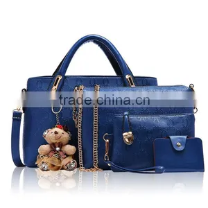 4 Pc/Set Women Bag High Quality Composite Bag Embossing Brand Pu Leather Handbag Women Messenger Bags Clutch Shoulder Card Bags thumbnail-1