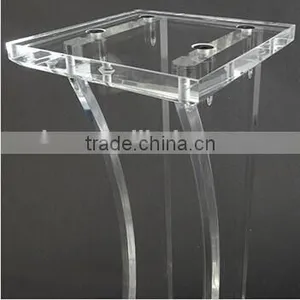 Floor-standing Clear Modern Design Acrylic Podium for Church thumbnail-2