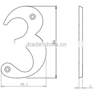 Modern Manufacture Metal Door Numbers and Letters Design,Polished MIRROR Color Door Numbers thumbnail-5