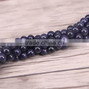 8mm Blue Sand Stone Round Beads 15.5" --5 Strands thumbnail-1