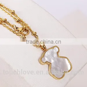 18k Gold Plated Latest Bear Design Custom Stainless Steel Necklace , Fashion Pendant Necklace ,Joyas En Acero Inoxidable thumbnail-2