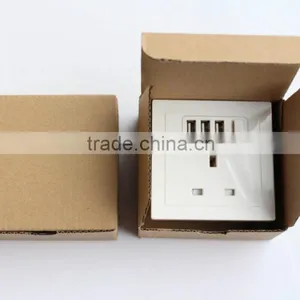 AC 110V-250V UK Socket 3 USB Port DC 5V 2100mA Switch Mains Power Wall Outlet thumbnail-4