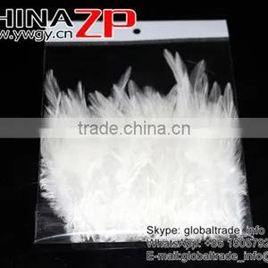 Leading Supplier CHINAZP Bulk Sale Good Quality Beautiful Bleached White Chicken Rooster Saddle Feathers thumbnail-6